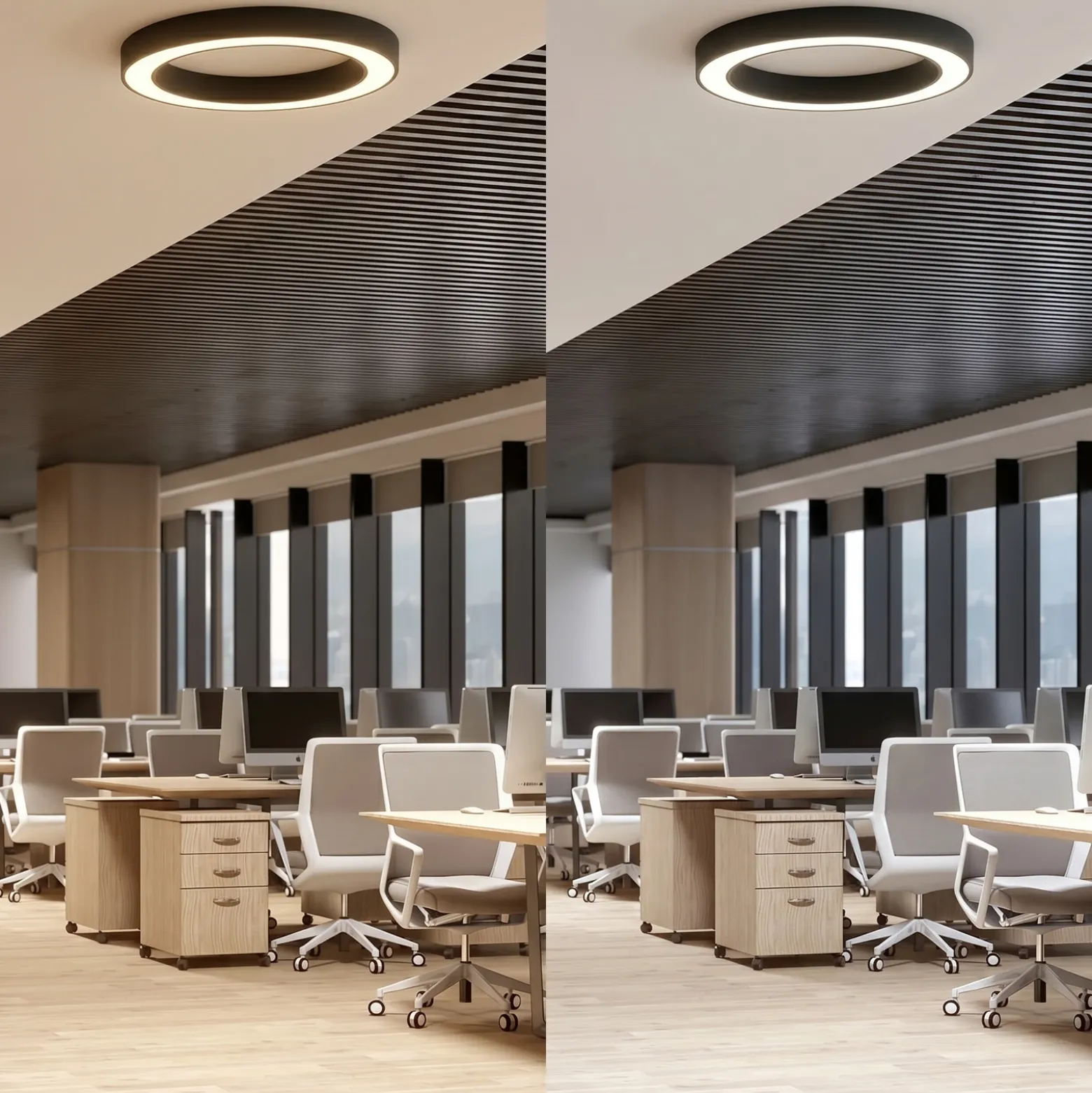 Plafón LED Arcchio Sharelyn, Ø 80 cm, negra, atenuable