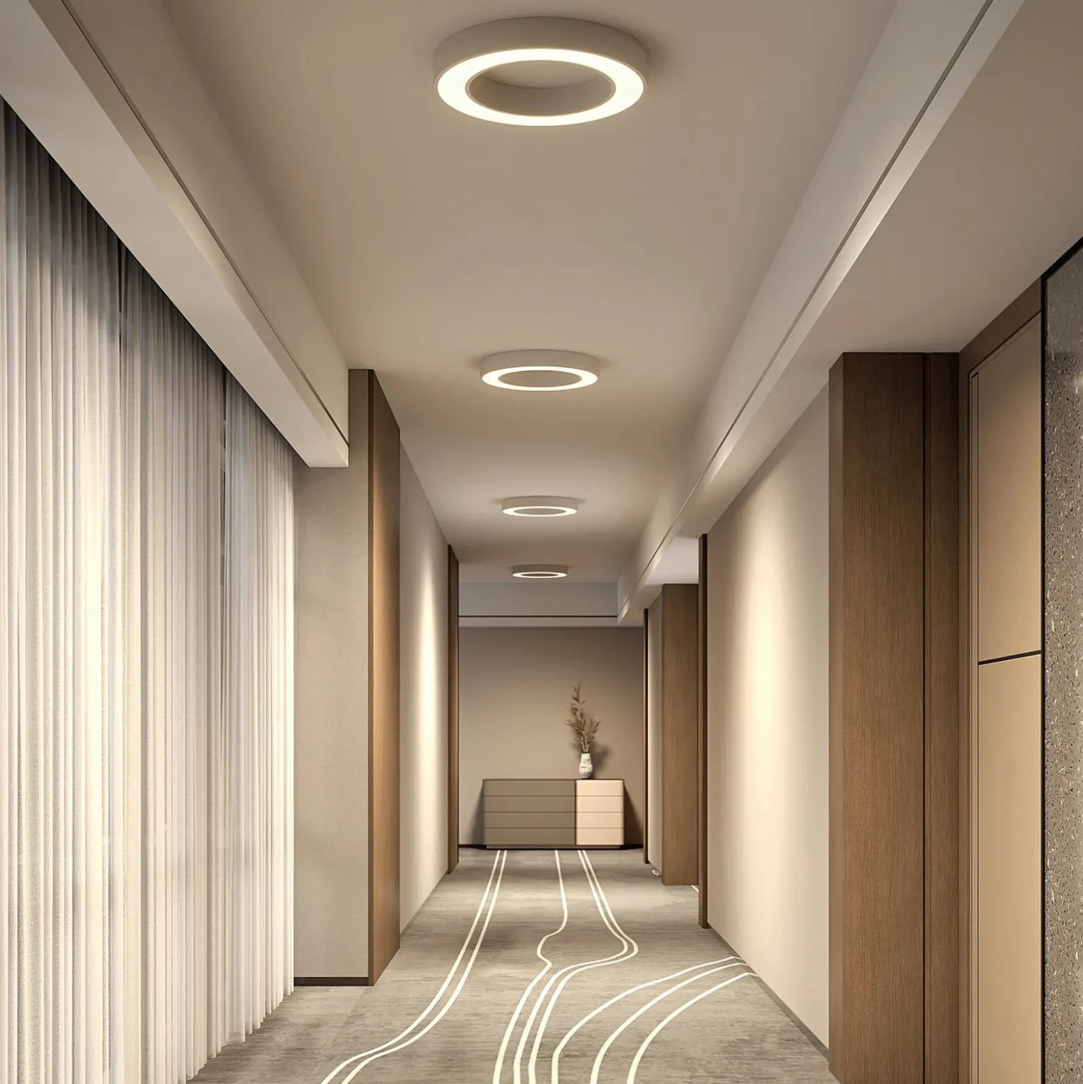 Plafón LED Arcchio Sharelyn, Ø 60 cm, blanca, atenuable