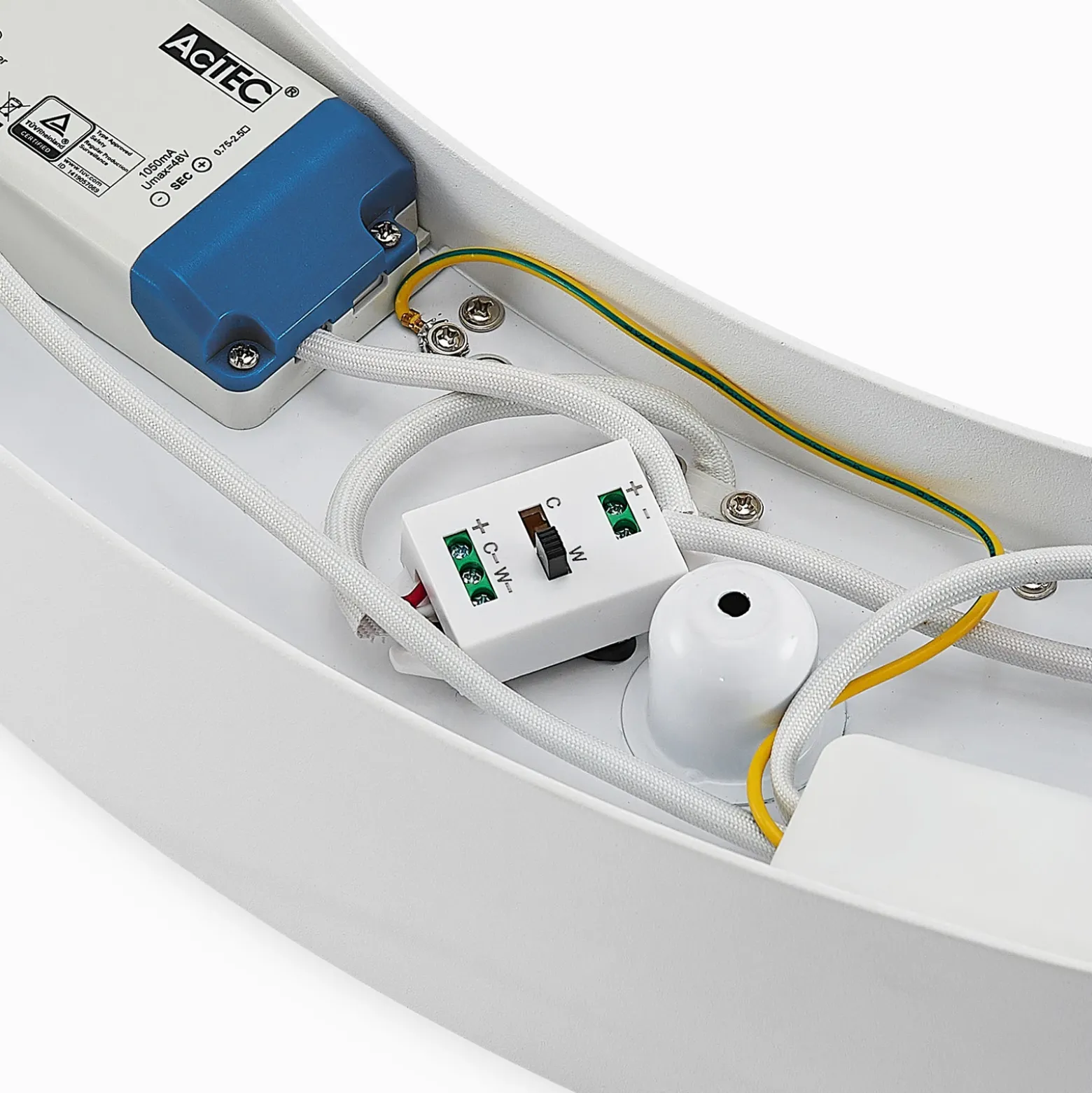 Plafón LED Arcchio Sharelyn, Ø 80 cm, blanco, atenuable