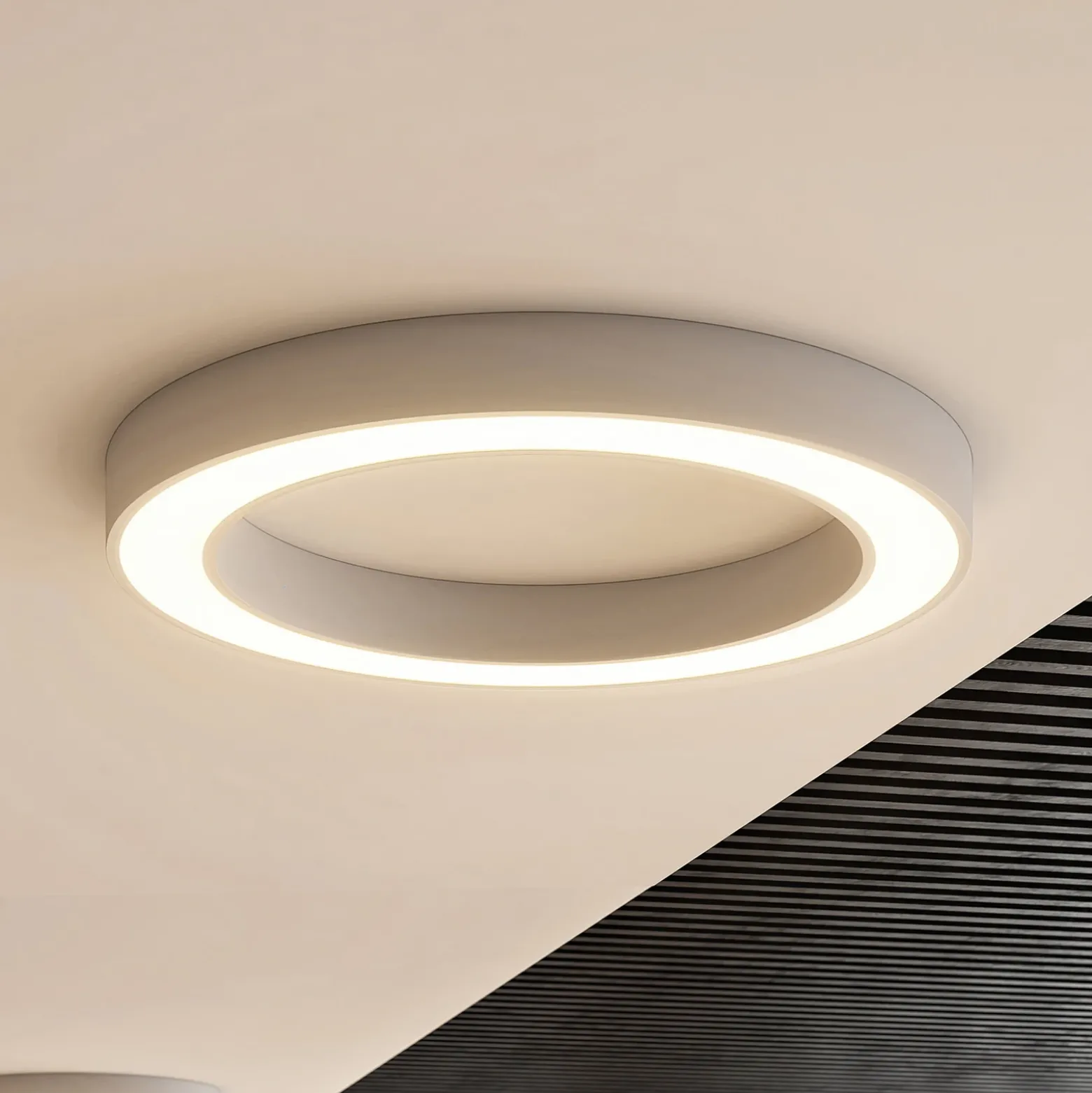 Plafón LED Arcchio Sharelyn, Ø 80 cm, blanco, atenuable
