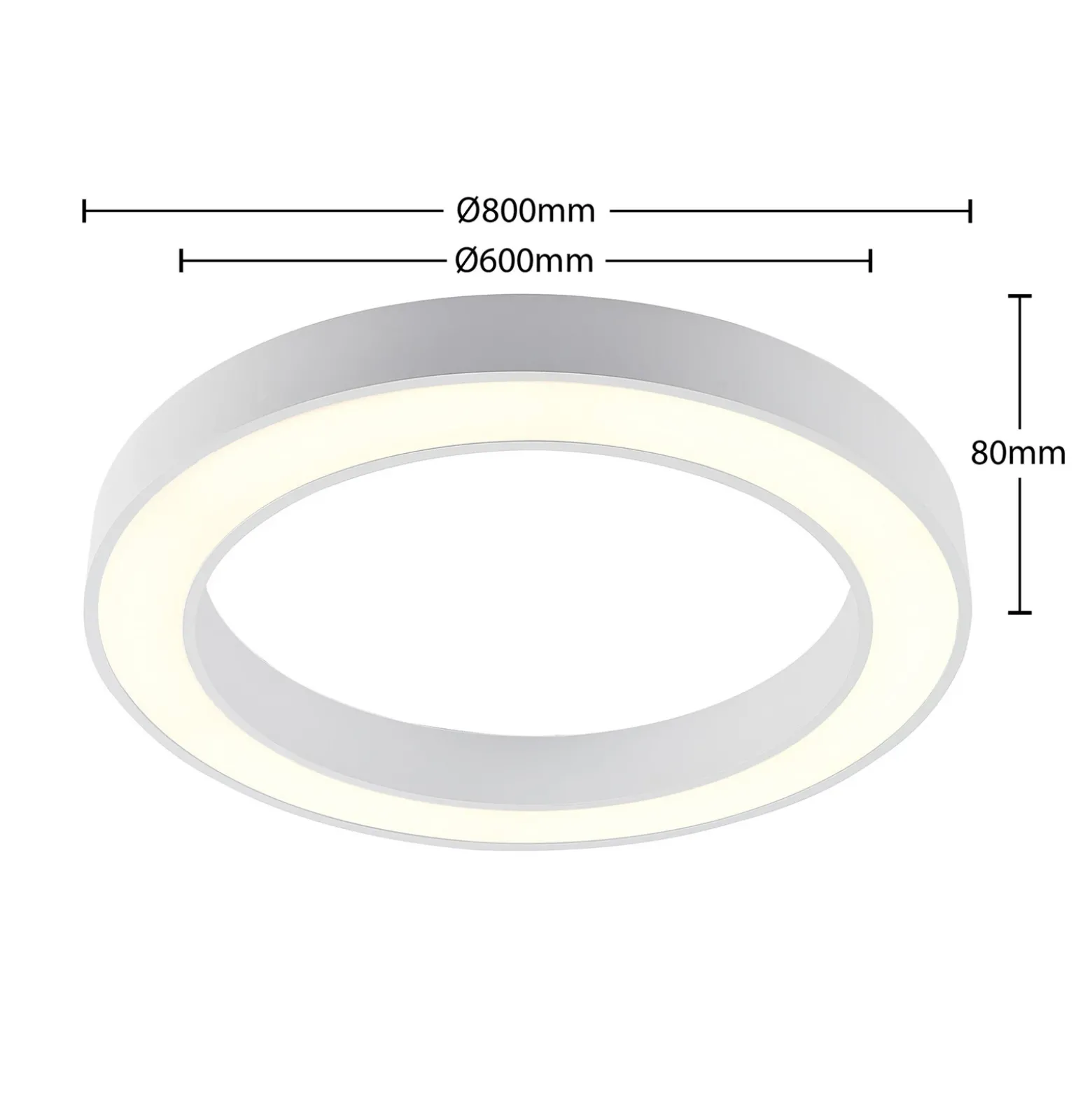 Plafón LED Arcchio Sharelyn, Ø 80 cm, blanco, atenuable