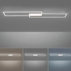 Plafón LED Asmin, CCT, acero, 109,5x25,7cm