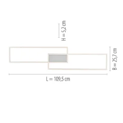 Plafón LED Asmin, CCT, acero, 109,5x25,7cm