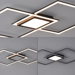 Plafón LED Asmin, CCT, negro, 106 x 37 cm