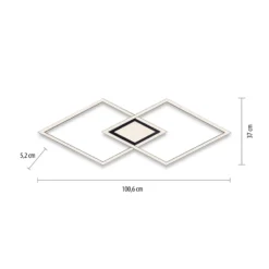 Plafón LED Asmin, CCT, negro, 106 x 37 cm