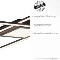 Plafón LED Asmin, CCT, negro, 106 x 37 cm