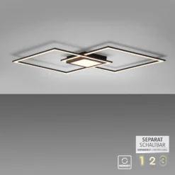Plafón LED Asmin, CCT, negro, 106 x 37 cm