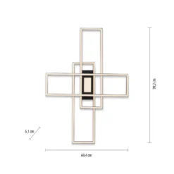Plafón LED Asmin, CCT, negro, 98,9x69,4 cm