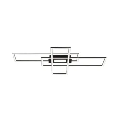 Plafón LED Asmin, CCT, negro, 98,9x69,4 cm