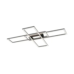 Plafón LED Asmin, CCT, negro, 98,9x69,4 cm