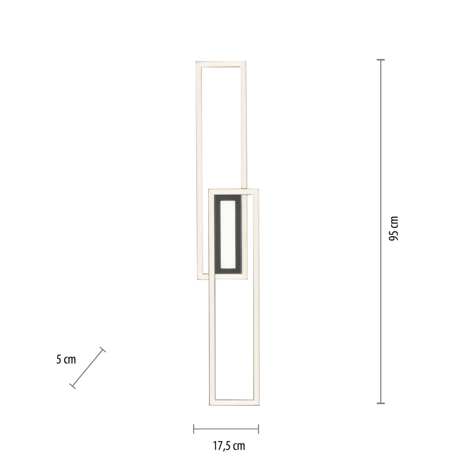 Plafón LED Asmin, CCT, negro, 95x17,5cm