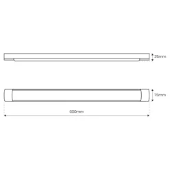 Plafón LED Batten, longitud 60 cm, aluminio, blanco, 4000 K