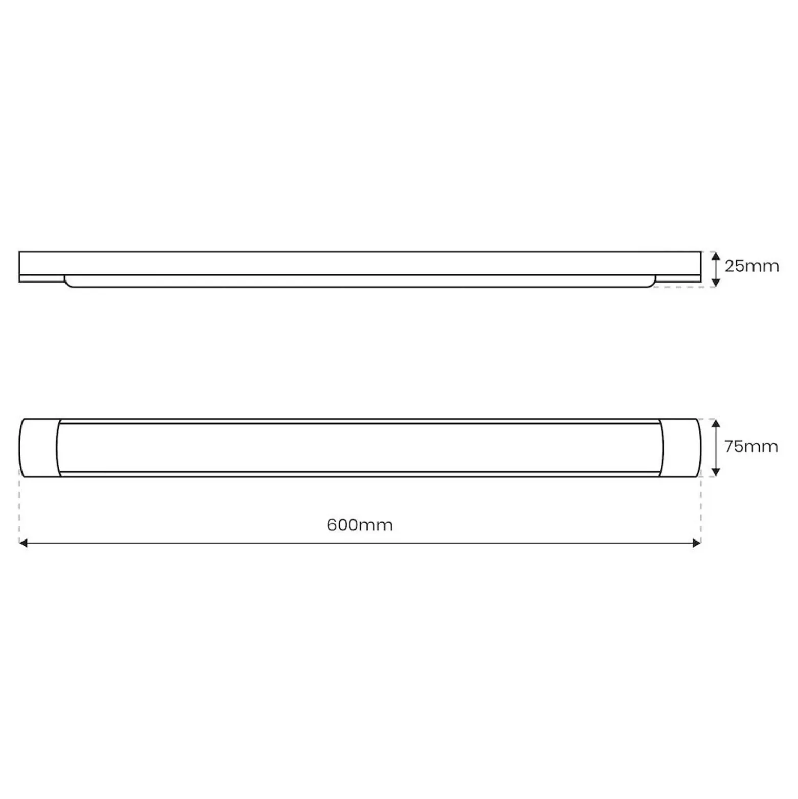 Plafón LED Batten, longitud 60 cm, aluminio, blanco, 4000 K