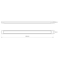 Plafón LED Batten, longitud 90 cm, aluminio, blanco, 4000 K