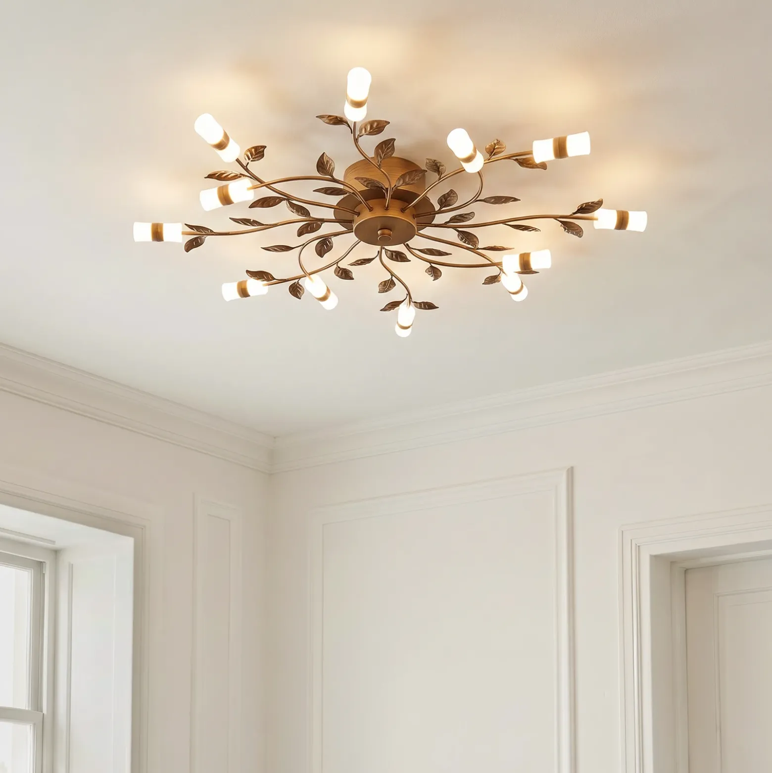 Plafón LED Bentas de Lindby, bronce, metal, Ø 80 cm