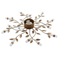 Plafón LED Bentas de Lindby, bronce, metal, Ø 80 cm