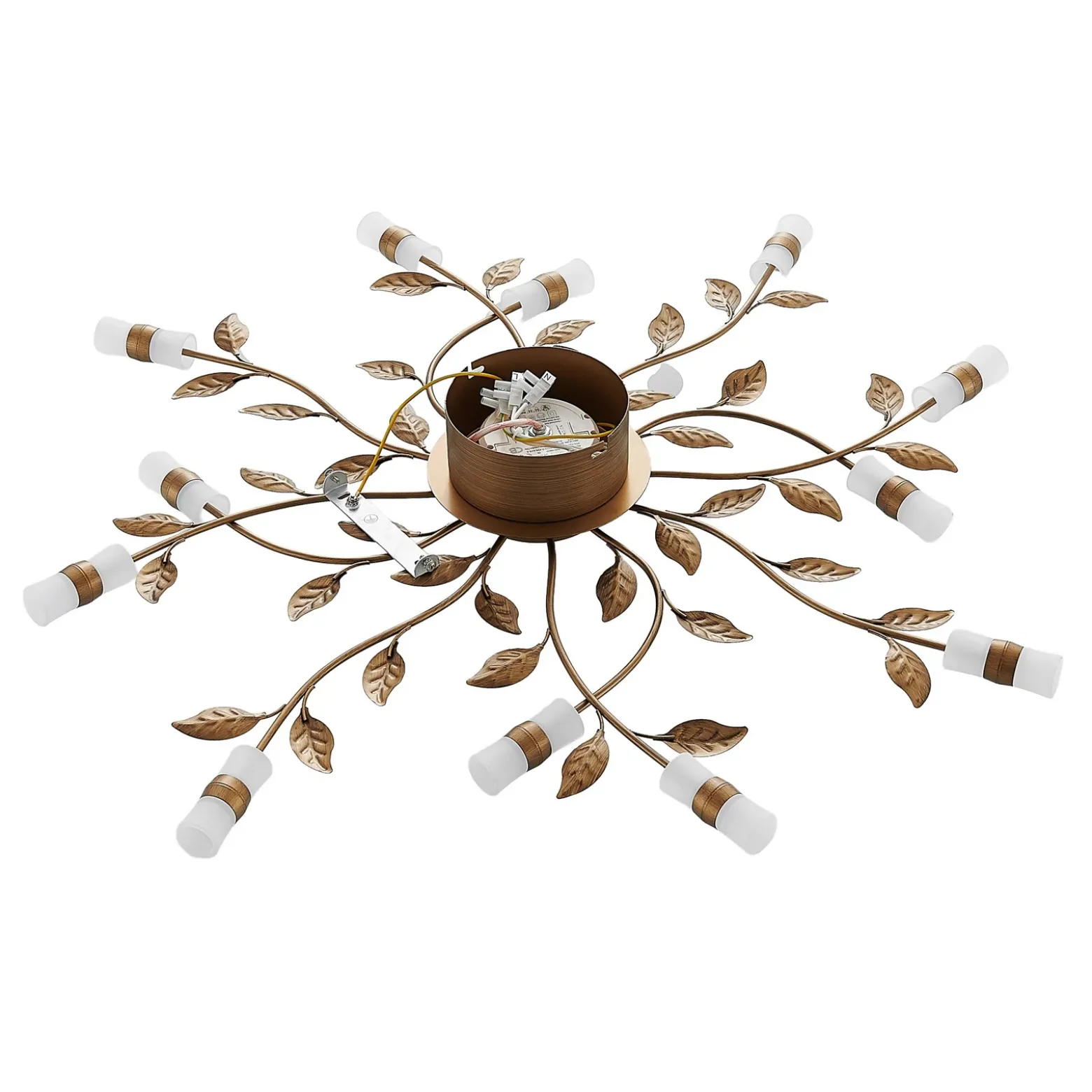 Plafón LED Bentas de Lindby, bronce, metal, Ø 80 cm