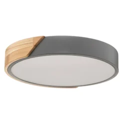 Plafón LED Borneo con marco de madera