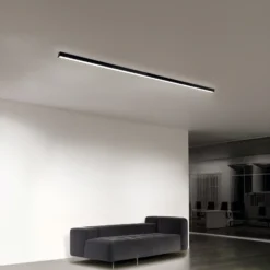 Plafón LED Bounce, negro, longitud 113 cm, CCT, aluminio