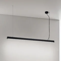 Plafón LED Bounce, negro, longitud 113 cm, CCT, aluminio