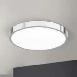 Plafón LED Bully, cromo, Ø 28 cm