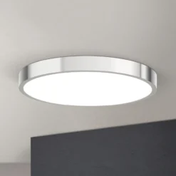 Plafón LED Bully, cromo, Ø 28 cm