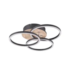 Plafón LED Circle 3 luces control remoto madera