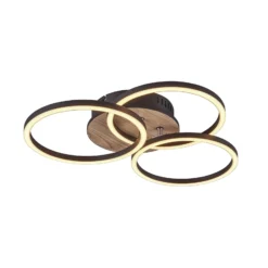 Plafón LED Circle 3 luces control remoto madera