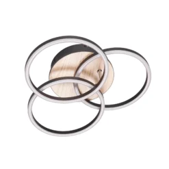 Plafón LED Circle 3 luces control remoto madera