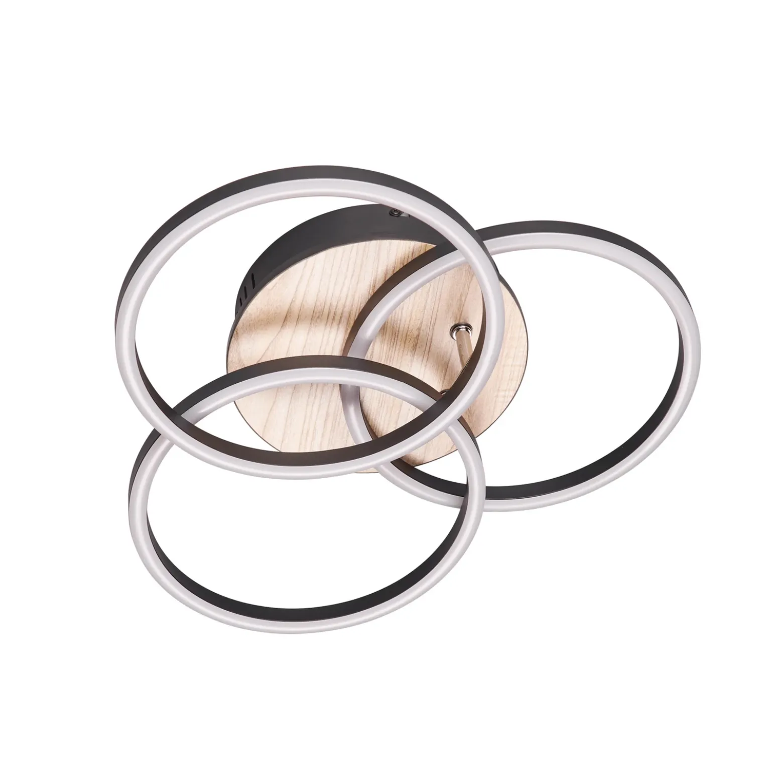 Plafón LED Circle 3 luces control remoto madera