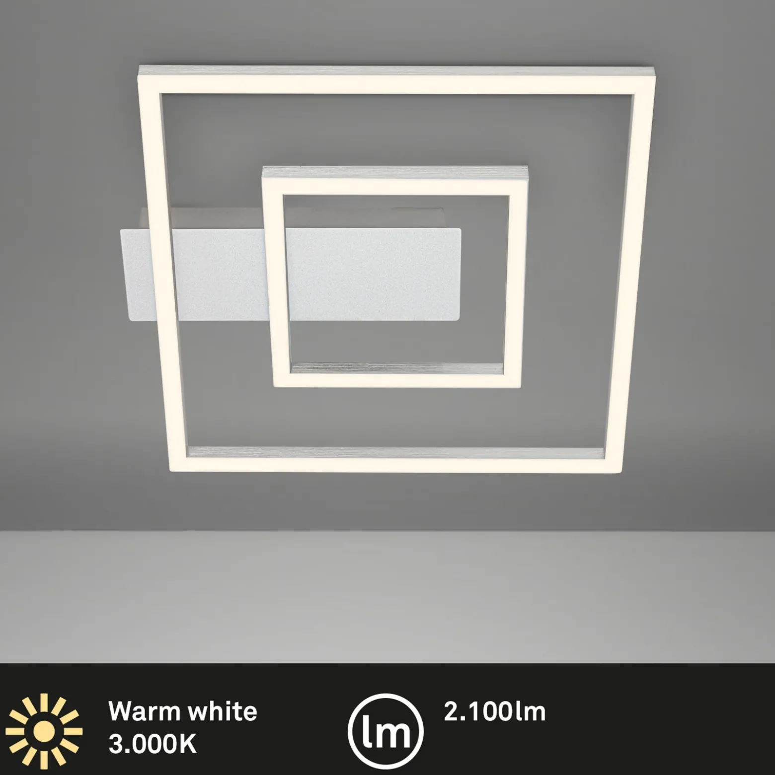 Plafón LED 3772 con 2 marco, aluminio