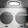 Plafón LED con sensor de movimiento, negro, Ø 29 cm, IP44, 4000K