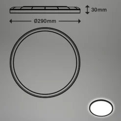 Plafón LED con sensor de movimiento, negro, Ø 29 cm, IP44, 4000K