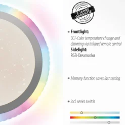 Plafón LED Cyba Stars CCT RGB-Luz lateral