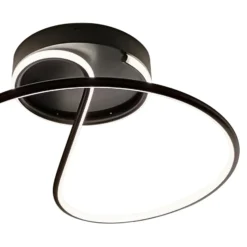 Plafón LED Delta, metal, negro, 4000 K