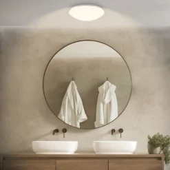Plafón LED Elara, blanco, Ø 29 cm, IP44, plástico