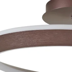 Plafón LED Eldra de Lucande, marrón café, Ø 55 cm, CCT