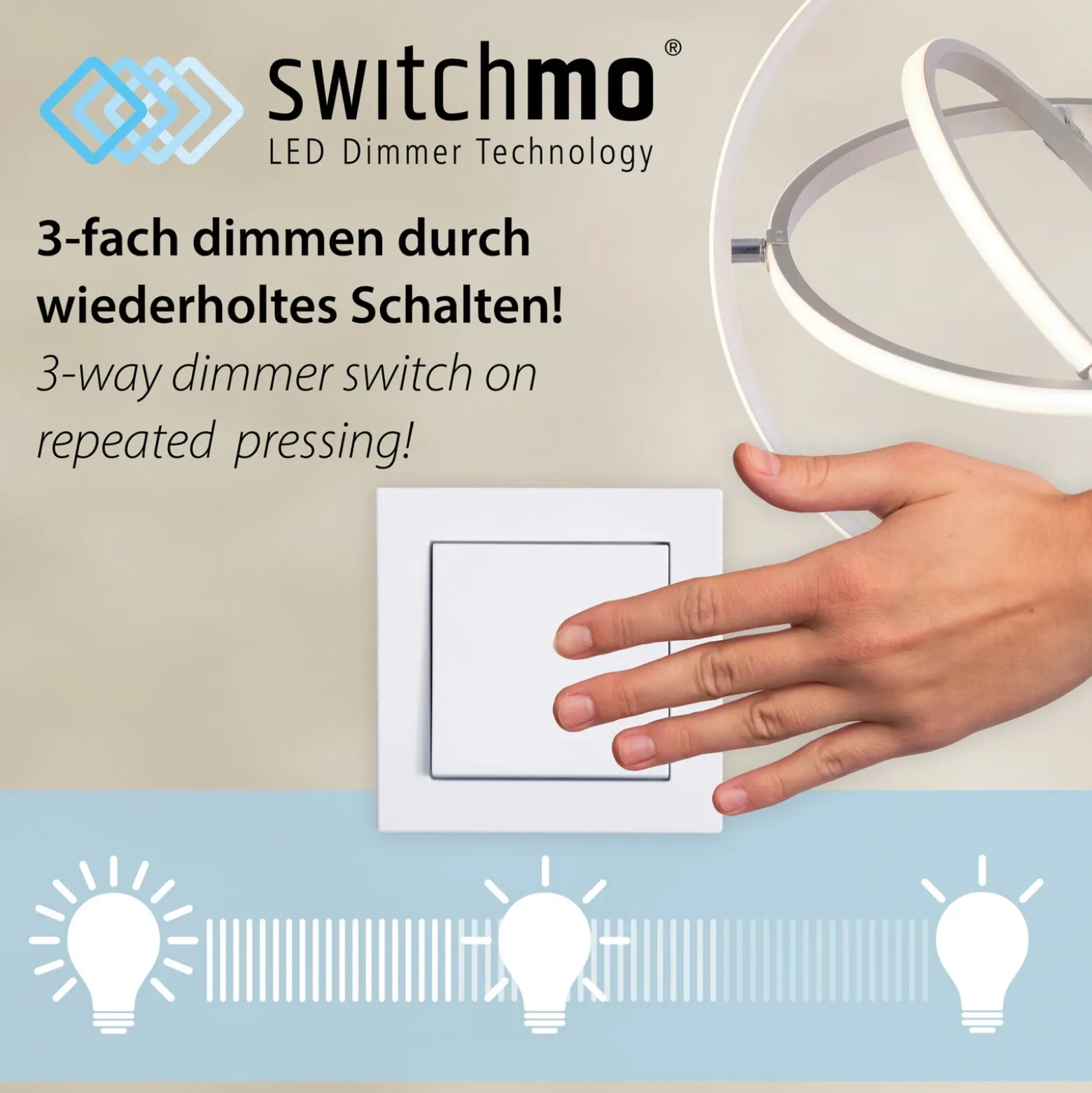 Plafón LED Emilia, atenuable en tres niveles, gris