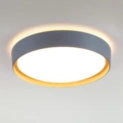 Plafón LED Emilia, atenuable en tres niveles, gris