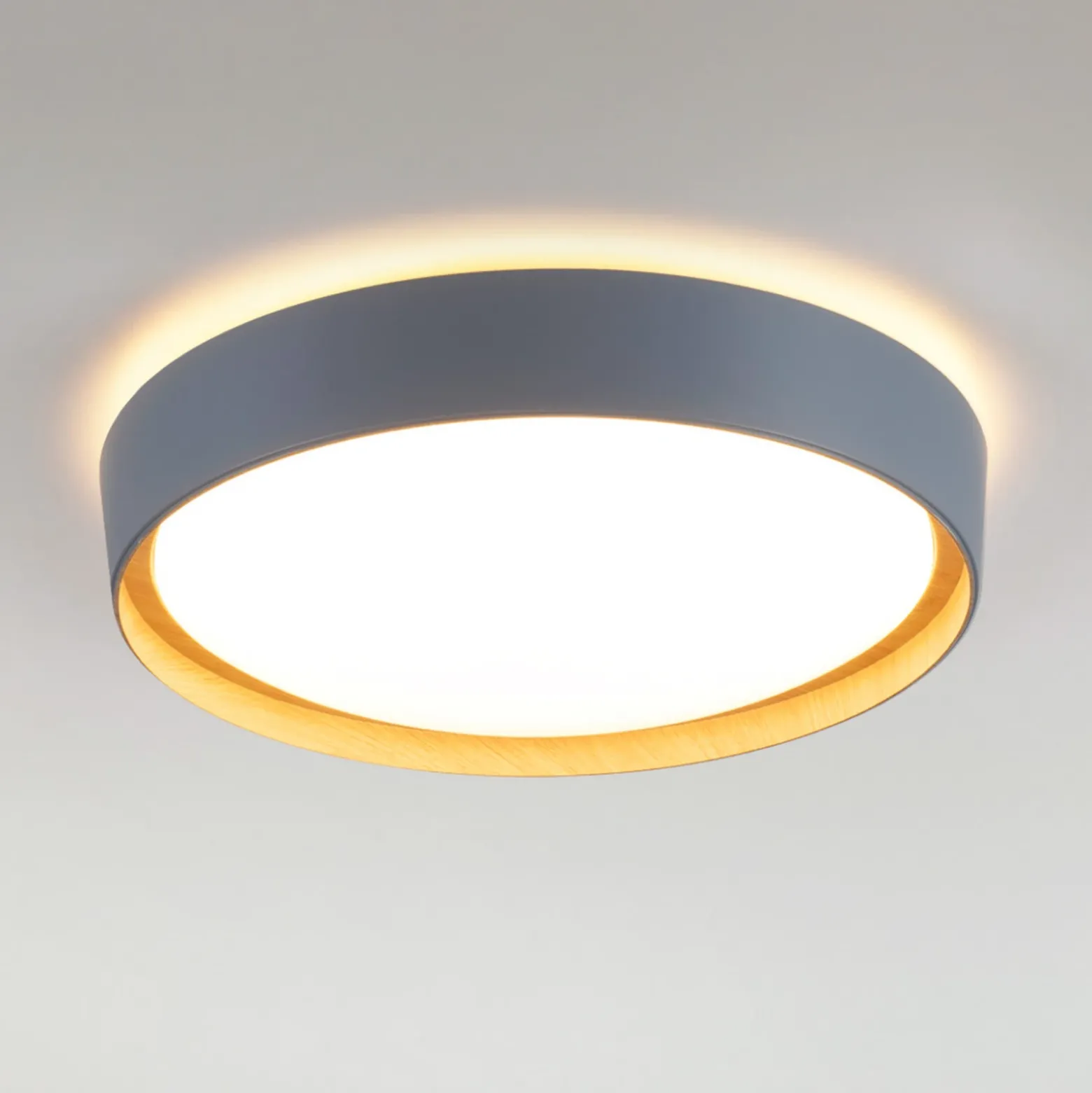 Plafón LED Emilia, atenuable en tres niveles, gris