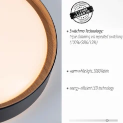 Plafón LED Emilia 3 niveles atenuable negro