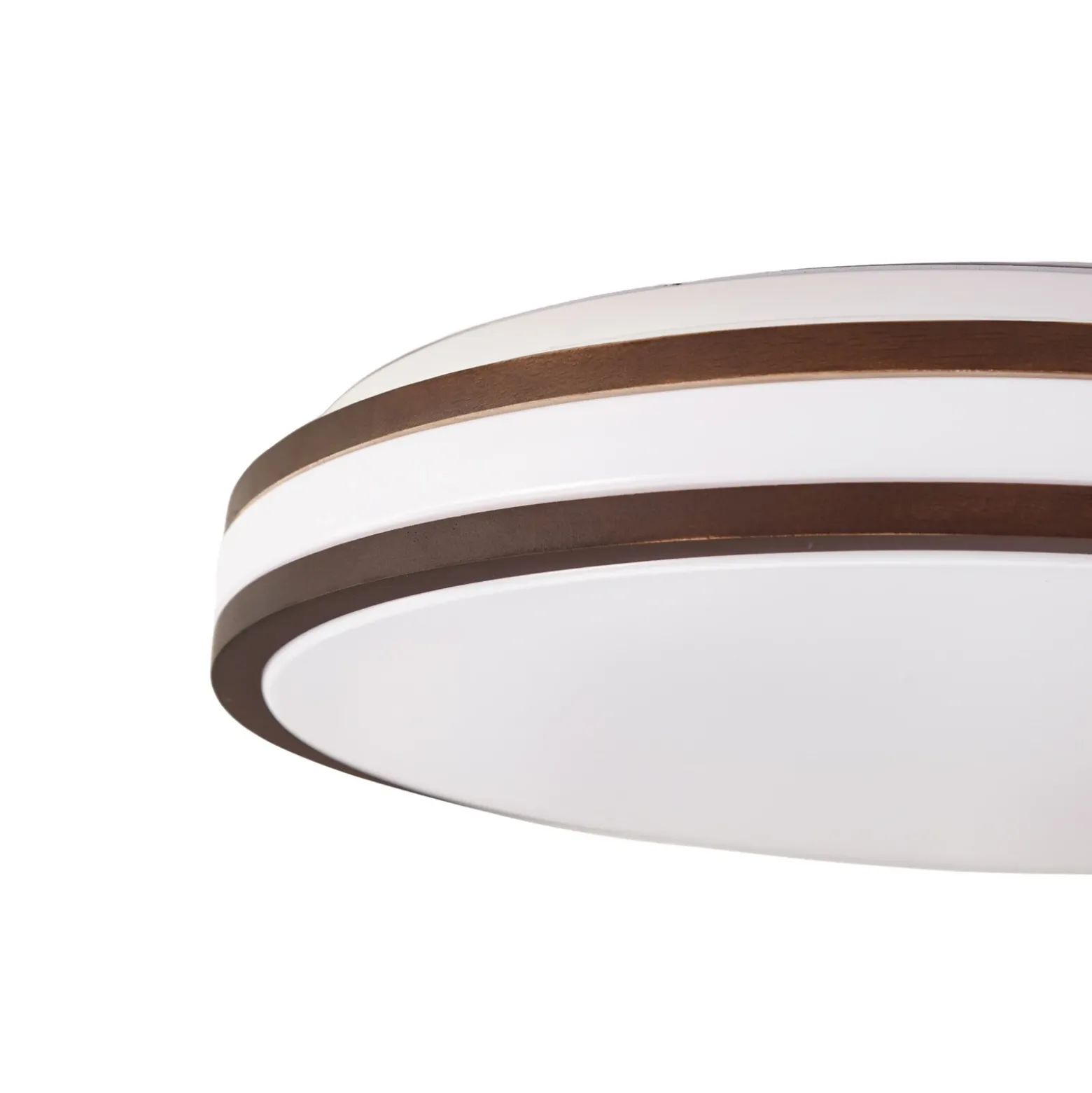 Plafón LED Emiva de Lindby, Ø 50 cm, madera oscura, CCT
