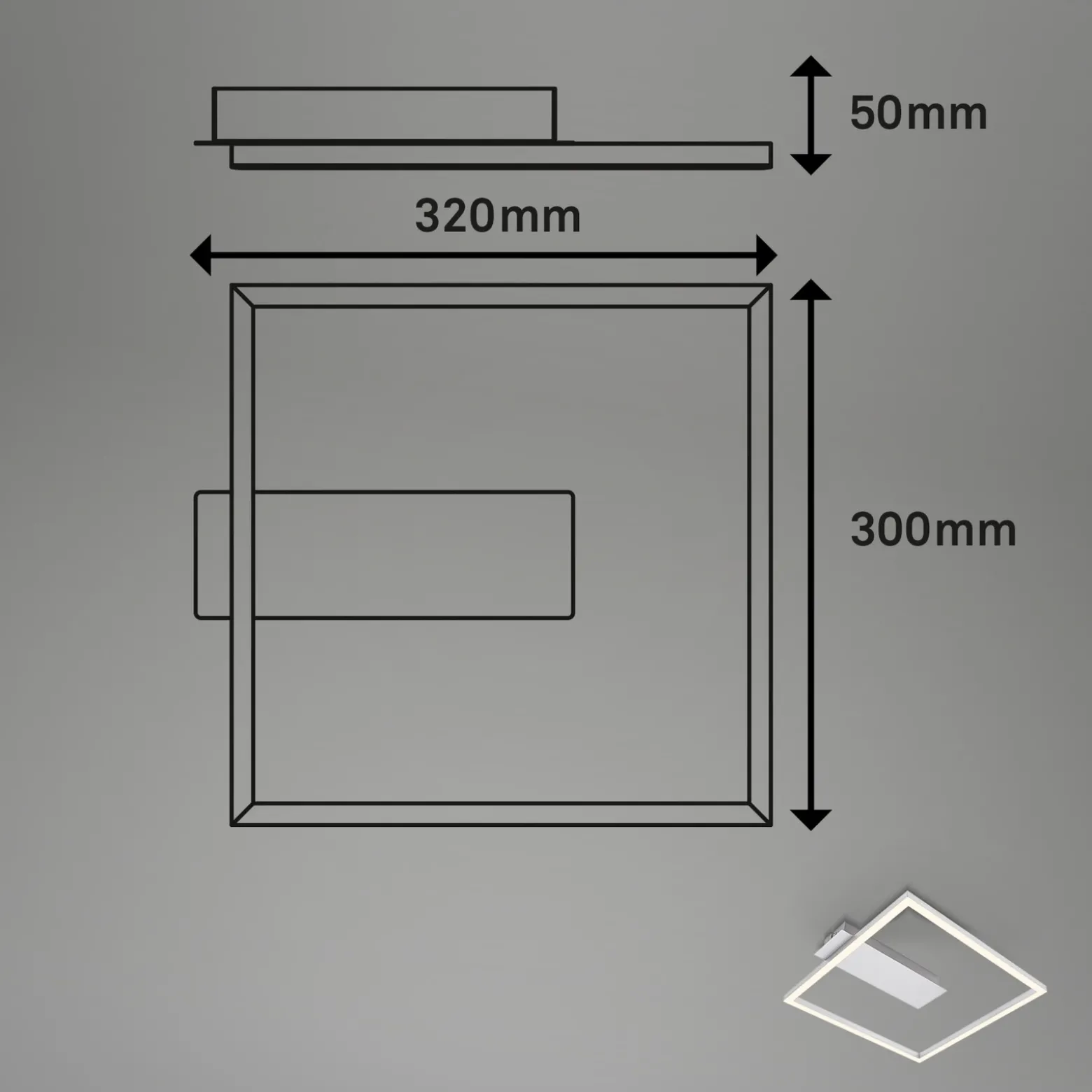 Plafón LED 3771 en forma de marco, aluminio