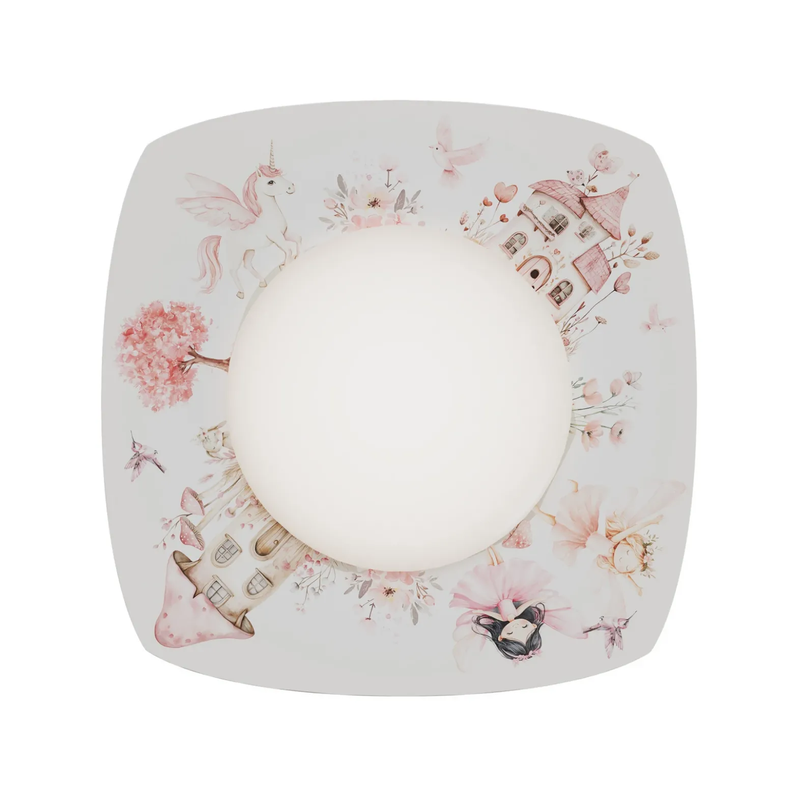 Plafón LED «Feenwelt Starlight», blanco/rosa, 58 cm de largo