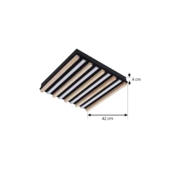 Plafón LED Firka de Lindby, blanco, madera, 42 cm, CCT, atenuable.