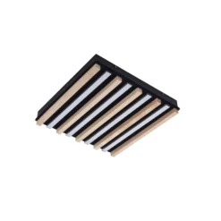 Plafón LED Firka de Lindby, blanco, madera, 42 cm, CCT, atenuable.