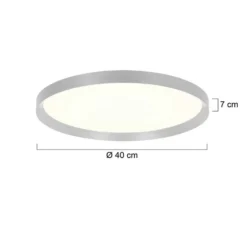 Plafón LED Flady, acero, Ø 40 cm, directo/indirecto
