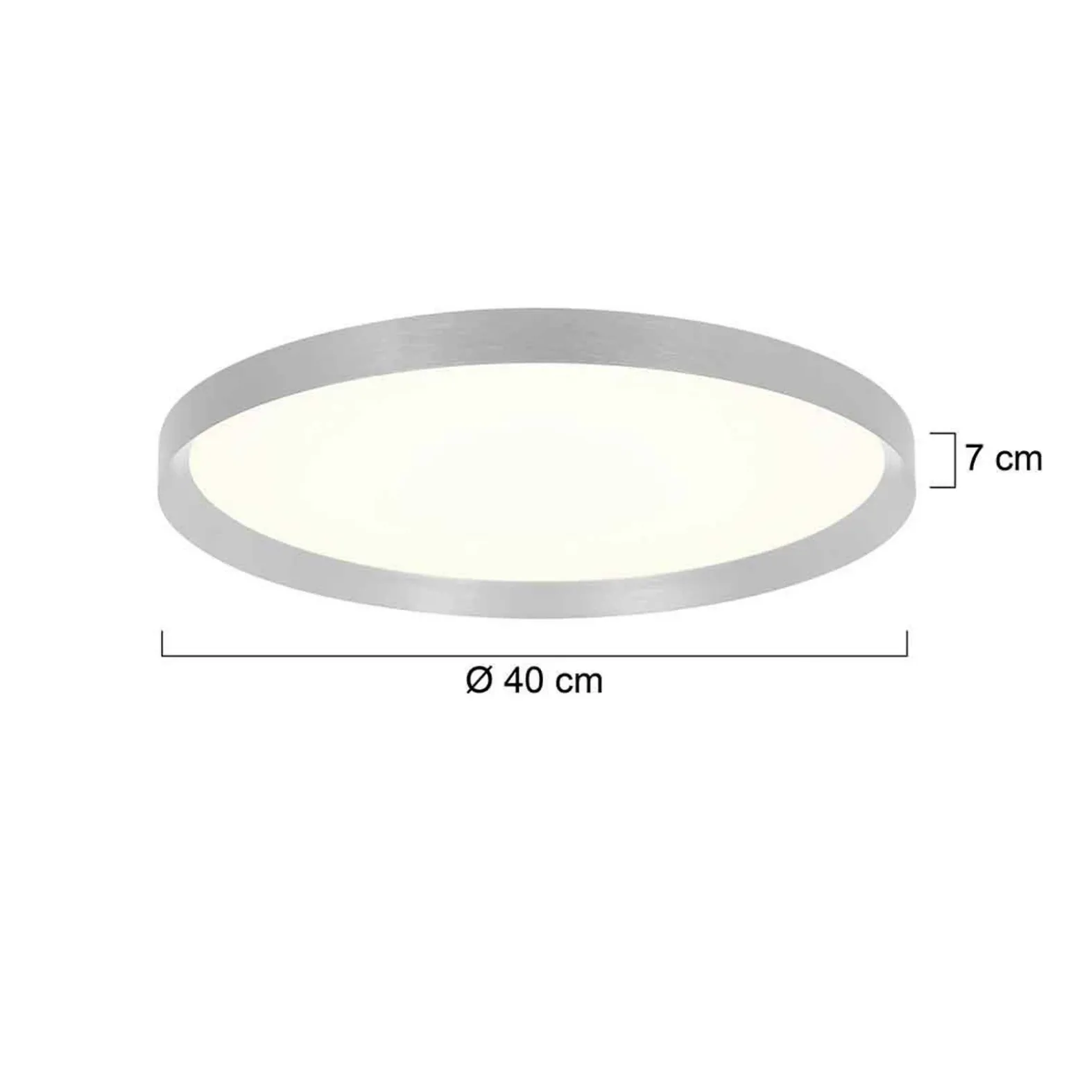 Plafón LED Flady, acero, Ø 40 cm, directo/indirecto