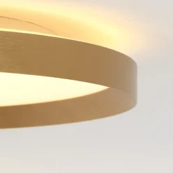 Plafón LED Flady, color dorado, Ø 50 cm directo/indirecto