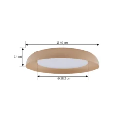 Plafón LED Florie de Lindby, beige, metal, Ø 40 cm